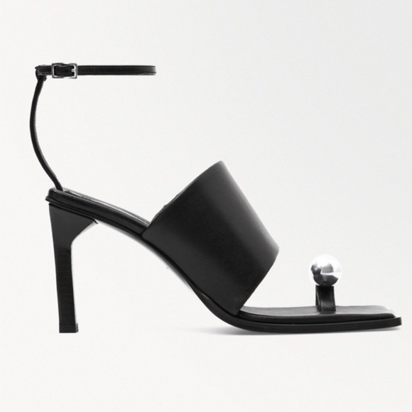 COS Atelier Sphere Heeled Sandals w Silver Accents 90s designer quiet luxury NWB - Picture 13 of 15